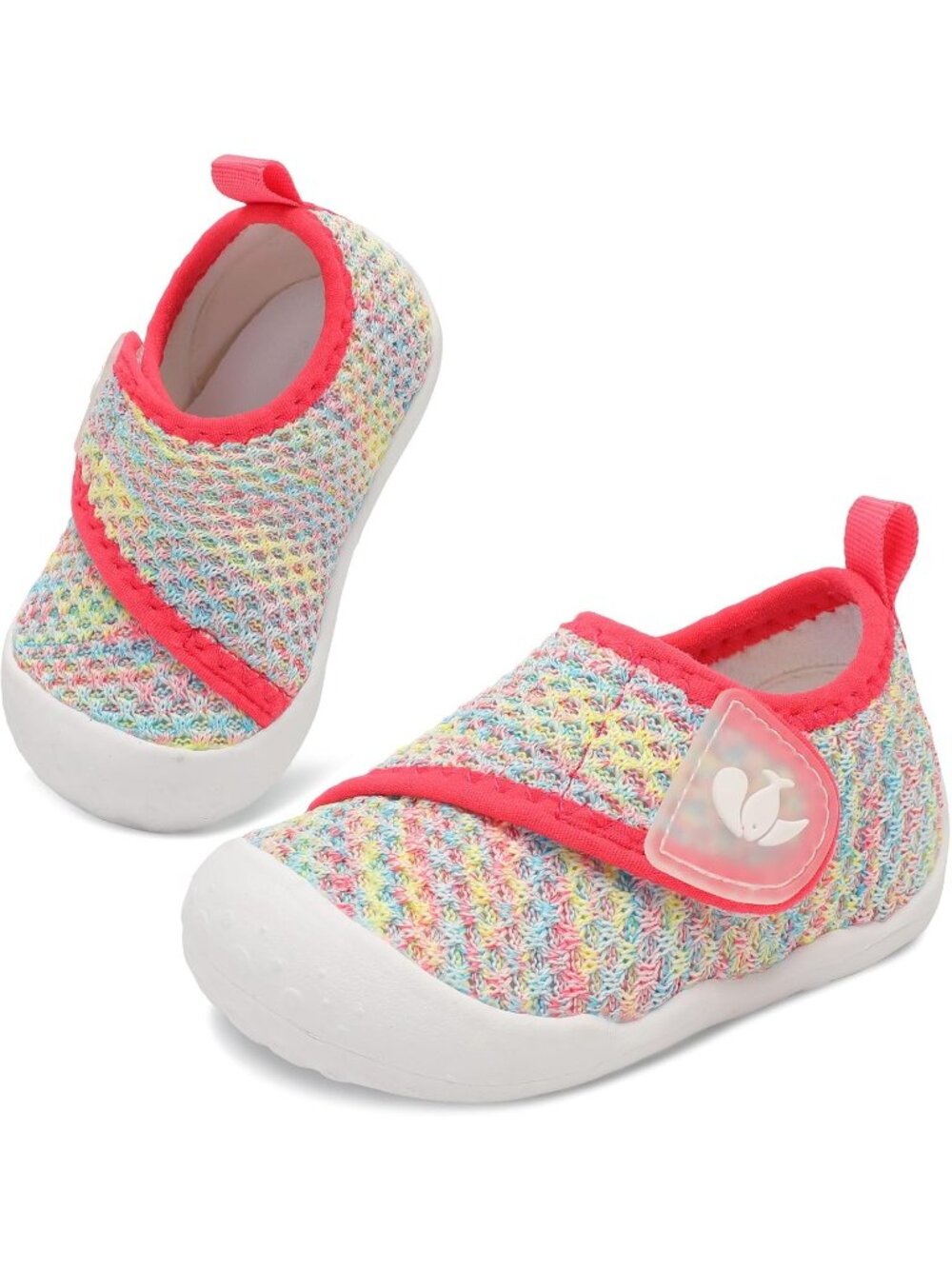 Baby Pink Colorful Knit Walking Wide Shoes Infant Newborn Crib Barefoot Sneakers